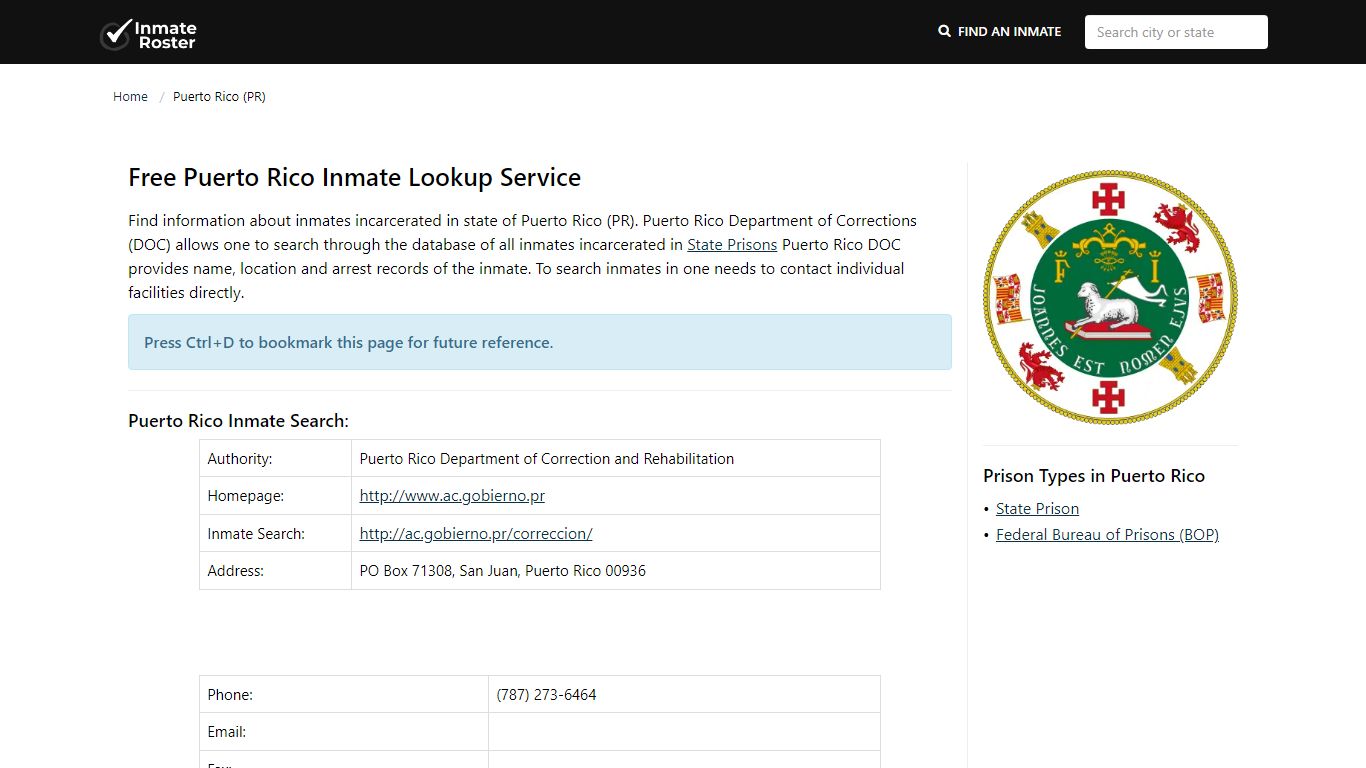 Puerto Rico Inmate Search | Find Inmates Incarcerated in PR Jails